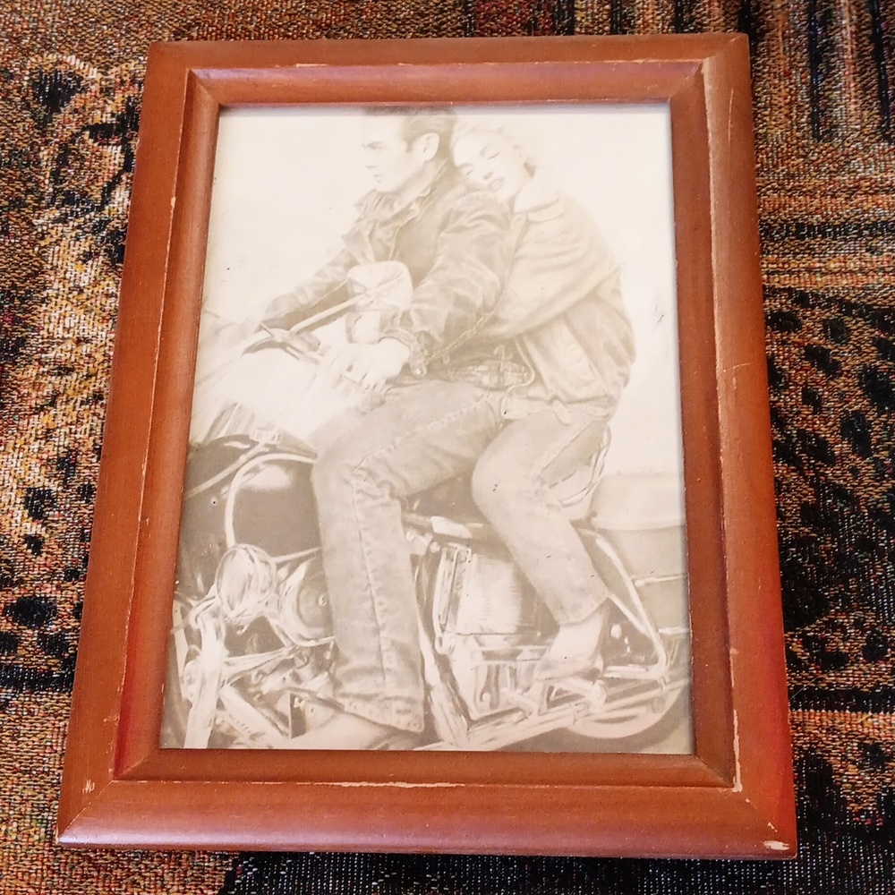 James Dean and Marilyn Monroe print in frame